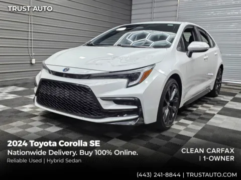 White 2024 Toyota Corolla SE Hybrid 4-Door Sedan for sale in Sykesville, MD