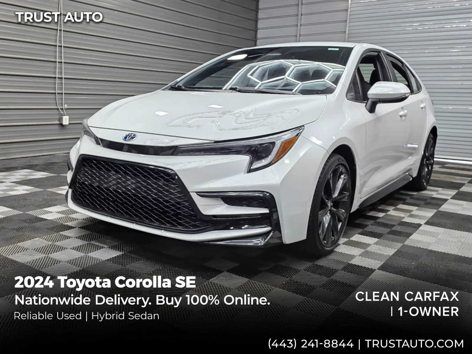 White 2024 Toyota Corolla SE Hybrid 4-Door Sedan for sale in Sykesville, MD