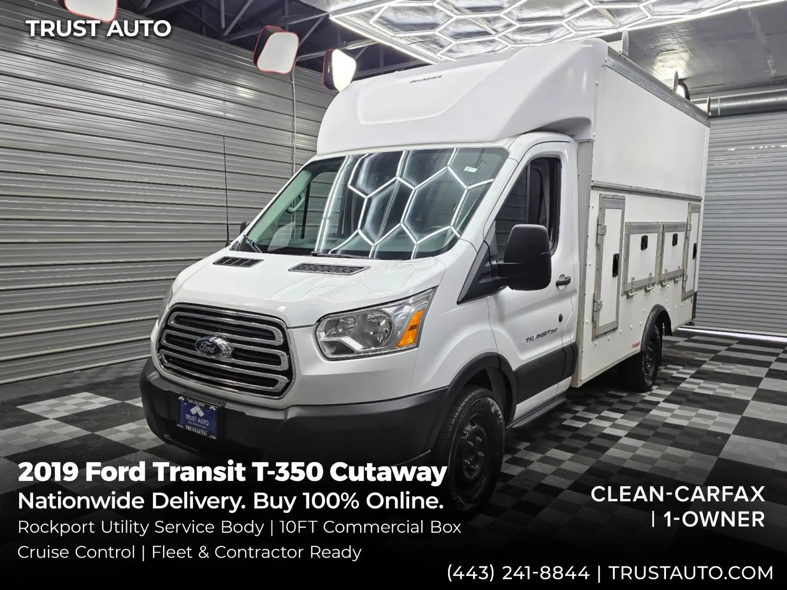 White 2019 Ford Transit T-350 Cutaway 138''WB 10FT Box Commercial/Utility/Service/KUV/Van for sale in Sykesville, MD