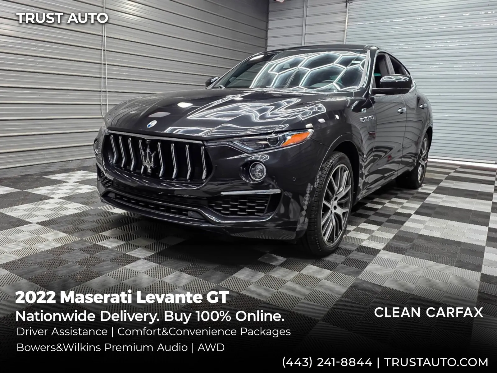 Black 2022 Maserati Levante GT AWD Luxury SUV w/Driver Assistance/Comfort & Convenience Pkgs for sale in Sykesville, MD