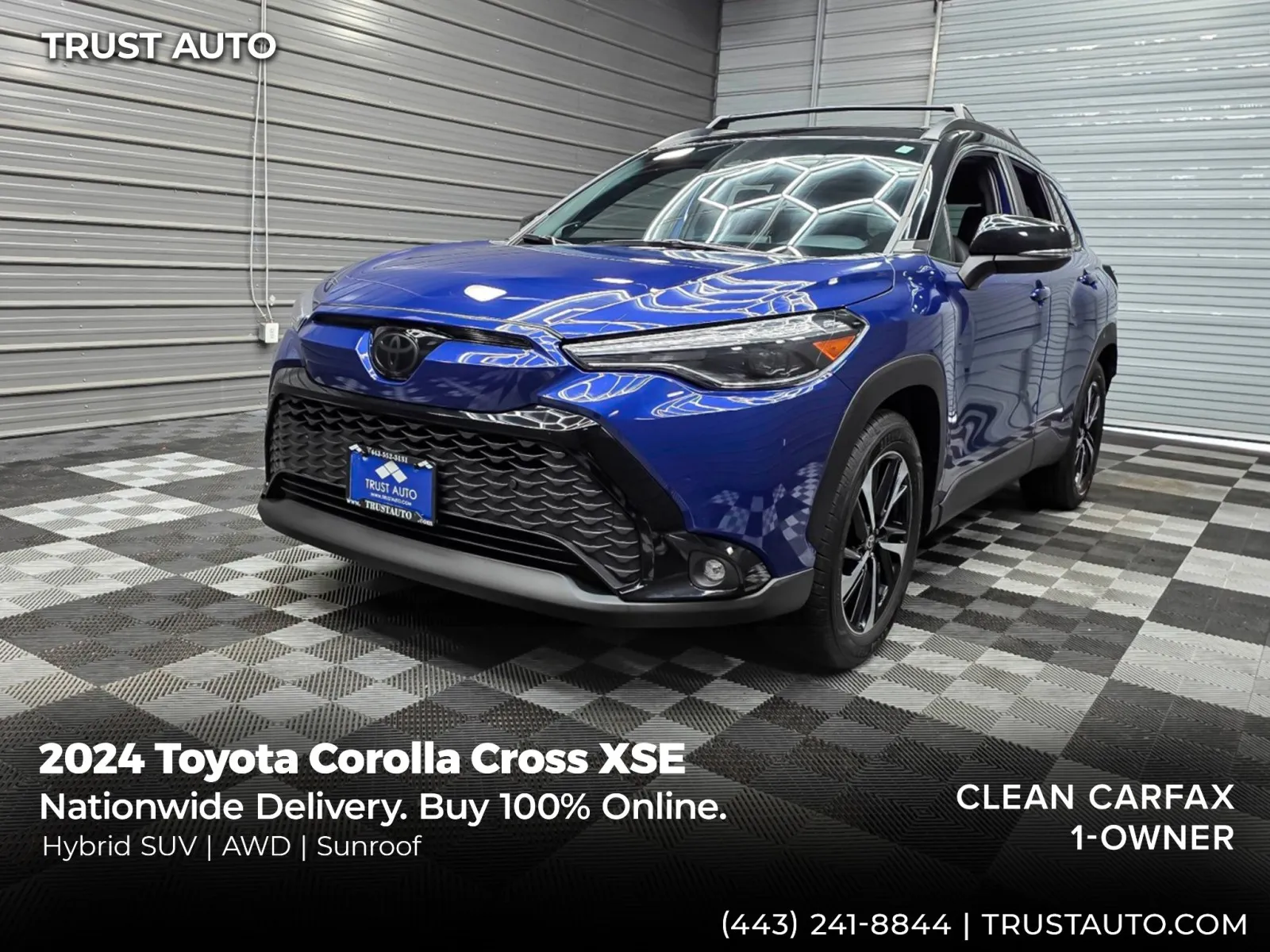 Blue 2024 Toyota Corolla Cross XSE Hybrid Electric AWD SUV for sale in Sykesville, MD