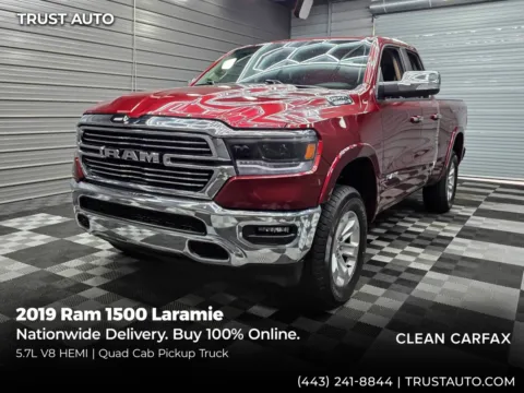 Red 2019 Ram 1500 Laramie 4WD Quad Cab 5.7L V8 HEMI Pickup Truck for sale in Sykesville, MD