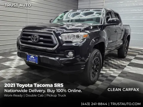 Black 2021 Toyota Tacoma SR5 4WD Double Cab Pickup Truck for sale in Sykesville, MD