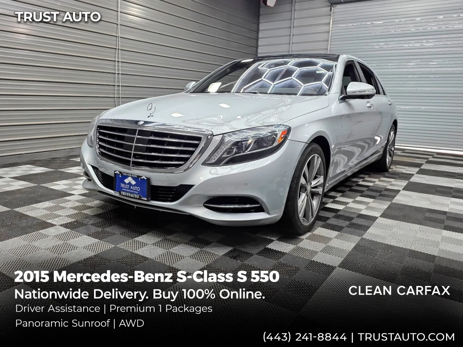 2015 Mercedes-Benz S-Class S 550 4MATIC AWD Luxury Sedan w/Driver Assistance/Premium 1 Pkgs for sale in Sykesville, MD