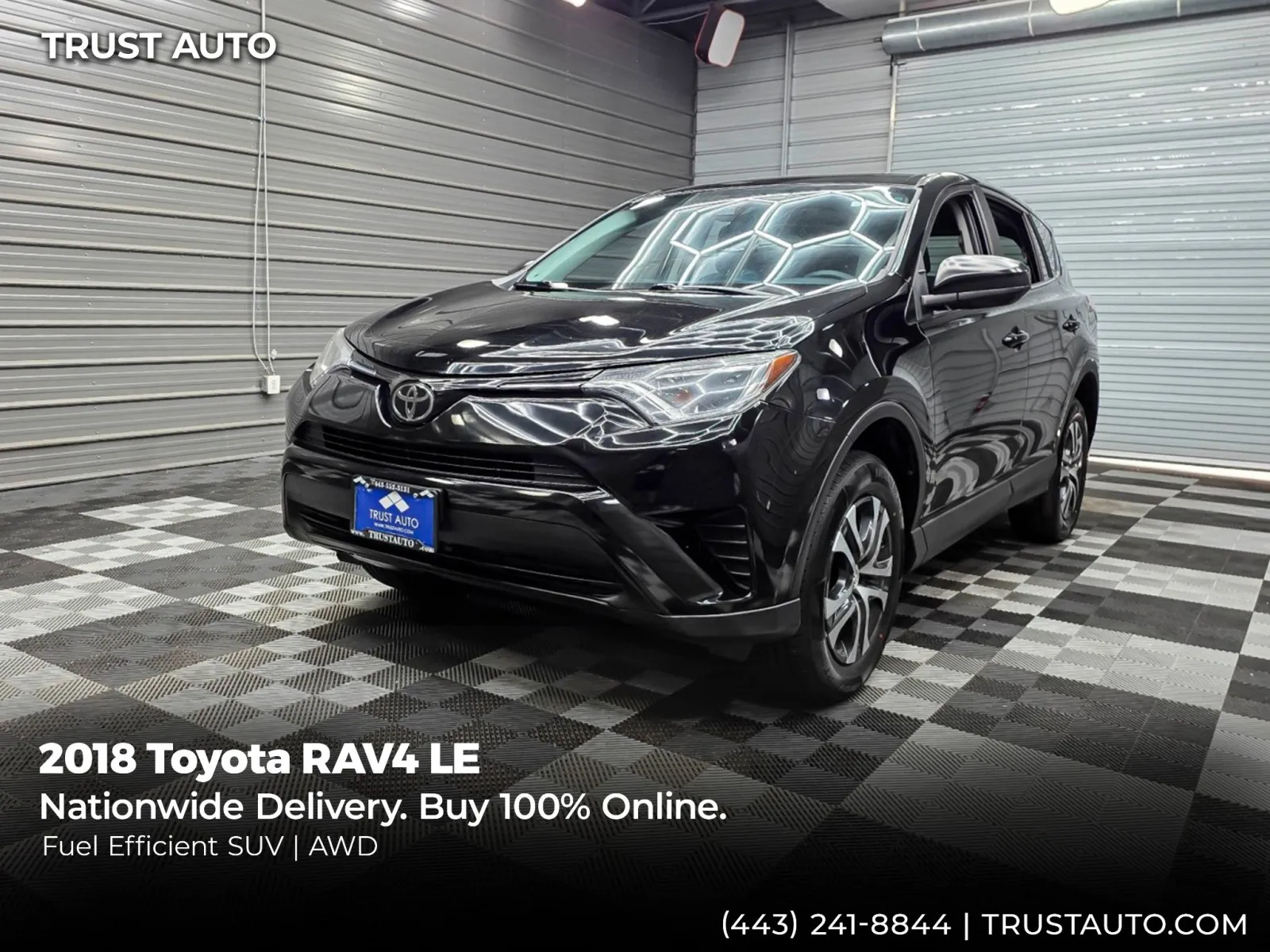 Black 2018 Toyota RAV4 LE AWD SUV for sale in Sykesville, MD