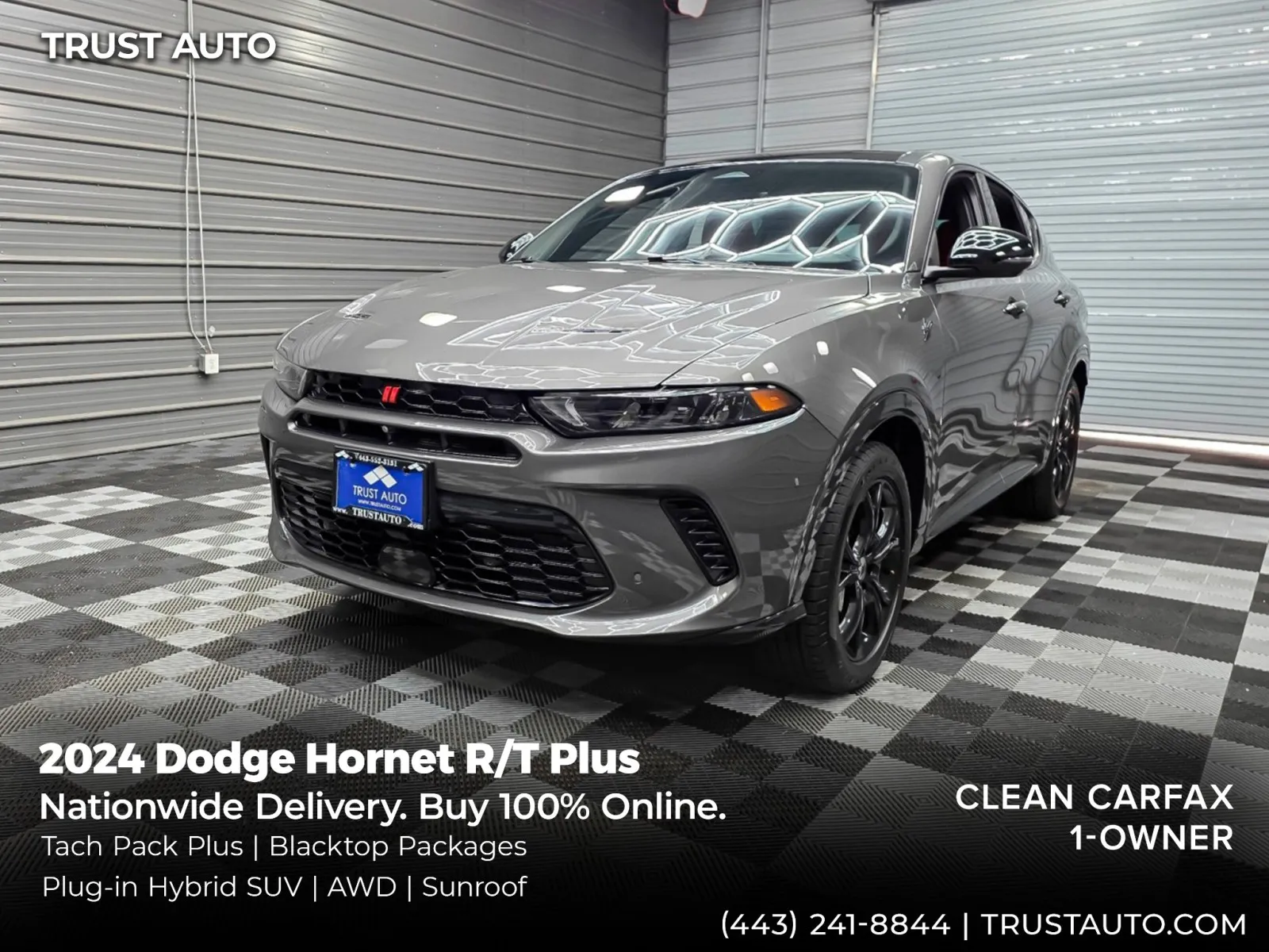 Gray 2024 Dodge Hornet R/T Plus AWD Plug-in Hybrid SUV w/Tech Pack Plus/Blacktop Pkgs for sale in Sykesville, MD