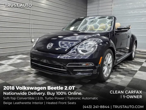 Black 2018 Volkswagen Beetle 2.0T S Soft-Top Convertible for sale in Sykesville, MD