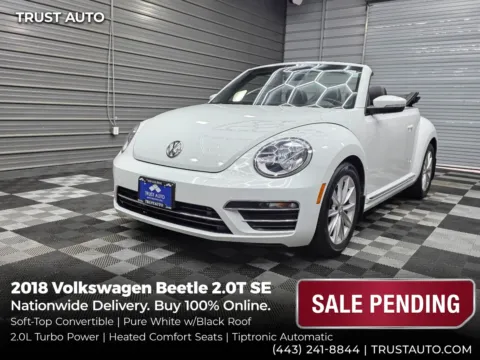 White 2018 Volkswagen Beetle 2.0T SE Soft-Top Convertible for sale in Sykesville, MD