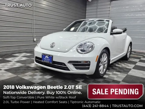 White 2018 Volkswagen Beetle 2.0T SE Soft-Top Convertible for sale in Sykesville, MD