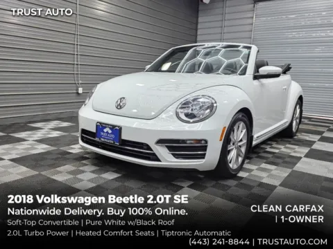 White 2018 Volkswagen Beetle 2.0T SE Soft-Top Convertible for sale in Sykesville, MD