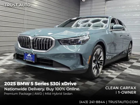 Green 2025 BMW 5 Series 530i xDrive AWD Mild Hybrid Luxury Sedan w/Premium Pkg for sale in Sykesville, MD