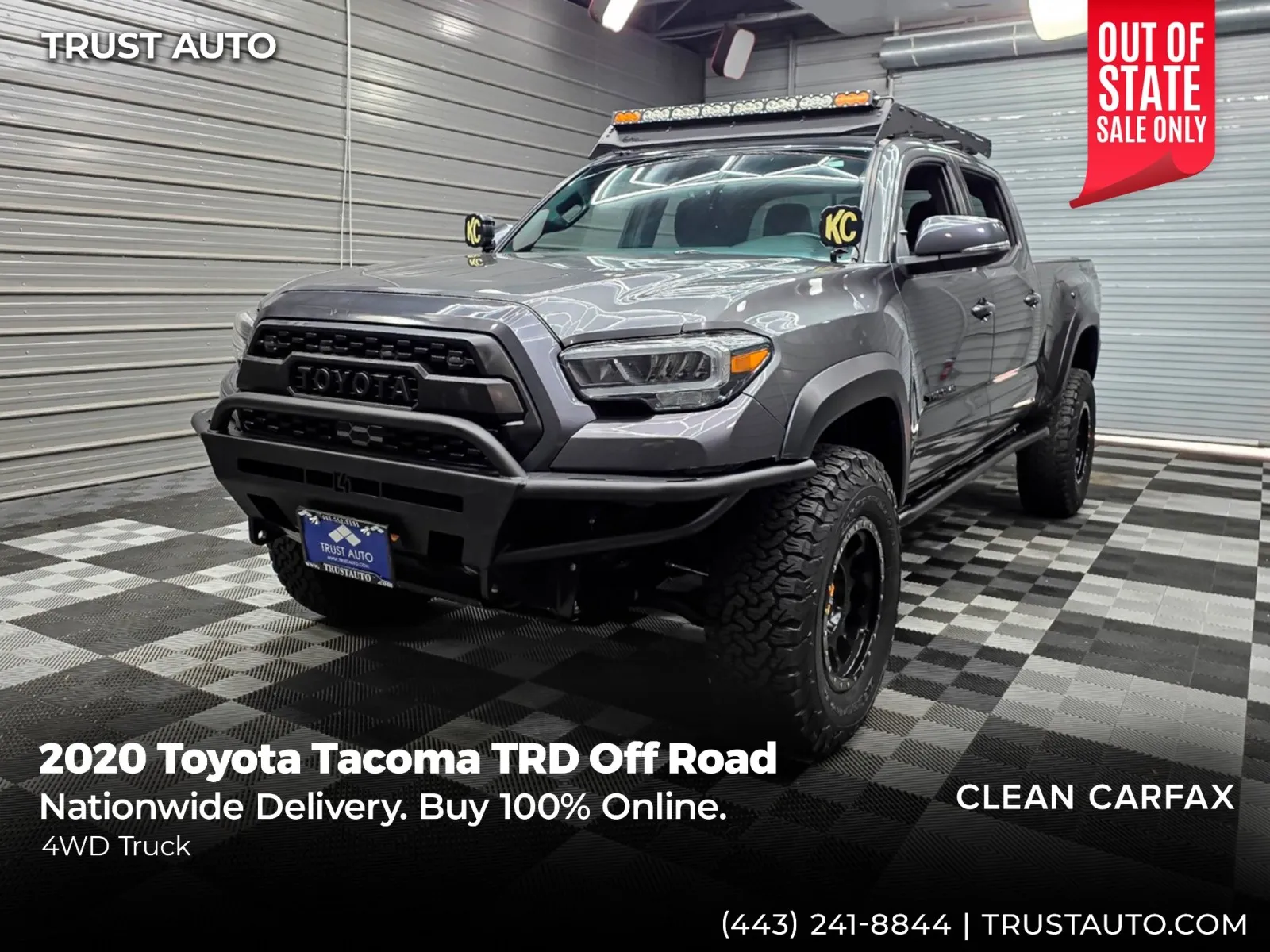 Gray 2020 Toyota Tacoma TRD Off Road 4WD Double Cab 6FT Long Bed Pickup Truck for sale in Sykesville, MD