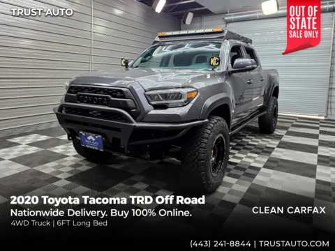 Gray 2020 Toyota Tacoma TRD Off Road 4WD Double Cab 6FT Long Bed Pickup Truck for sale in Sykesville, MD