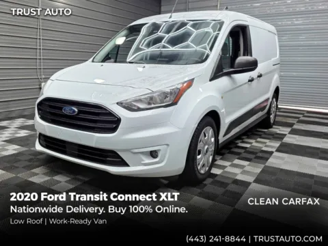 White 2020 Ford Transit Connect XLT 121''LWB Minivan/Van w/Rear Symmetrical Doors for sale in Sykesville, MD
