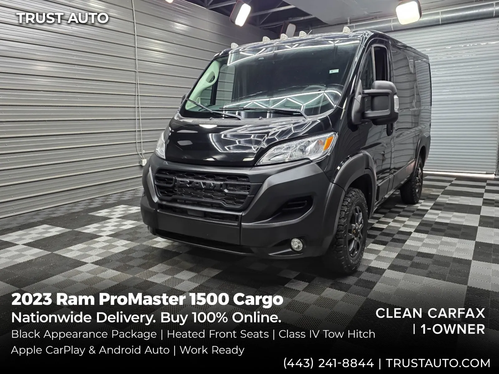 Black 2023 Ram ProMaster 1500 Cargo 118'' WB Low Roof Minivan/Van for sale in Sykesville, MD