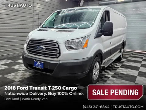 White 2018 Ford Transit T-250 Cargo 130''WB Low Roof Minivan/Van for sale in Sykesville, MD