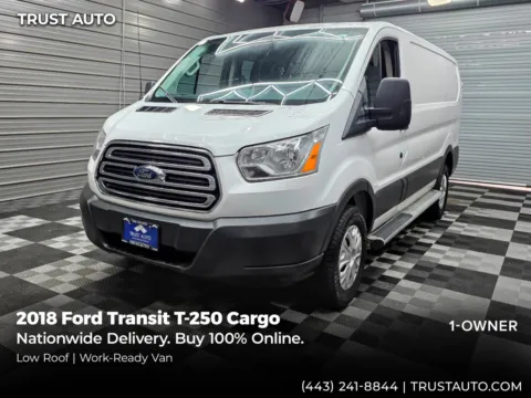White 2018 Ford Transit T-250 Cargo 130''WB Low Roof Minivan/Van for sale in Sykesville, MD