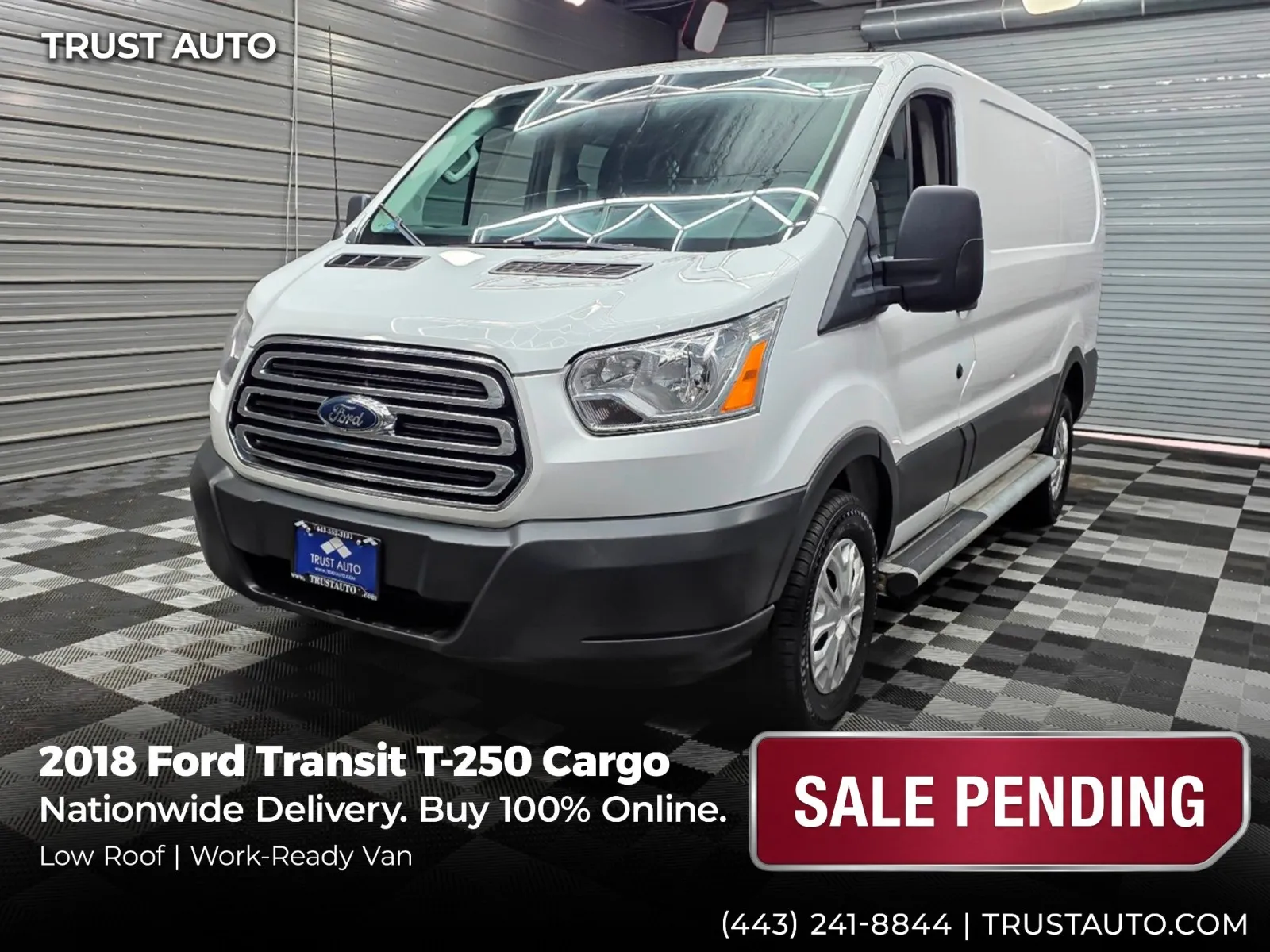 White 2018 Ford Transit T-250 Cargo 130''WB Low Roof Minivan/Van for sale in Sykesville, MD