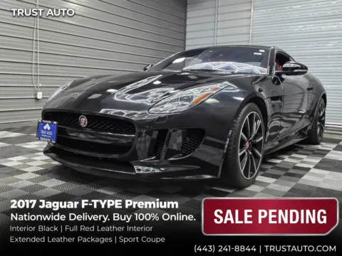 Black 2017 Jaguar F-TYPE Premium Sport Supercharged Coupe w/Full Red Leather Interior Pkg for sale in Sykesville, MD