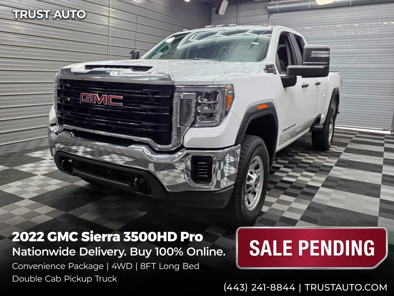 2022 GMC Sierra 3500HD Pro 4WD Double Cab 8FT Long Bed Pickup Truck w/Convenience Pkg for sale in Sykesville, MD