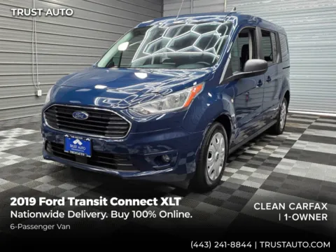Blue 2019 Ford Transit Connect 6-Passenger XLT LWB Minivan/Van for sale in Sykesville, MD