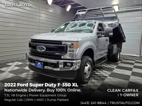 Silver 2022 Ford F-350 Super Duty XL 145WB Regular Cab Dump FlatBed DRW 4WD for sale in Sykesville, MD
