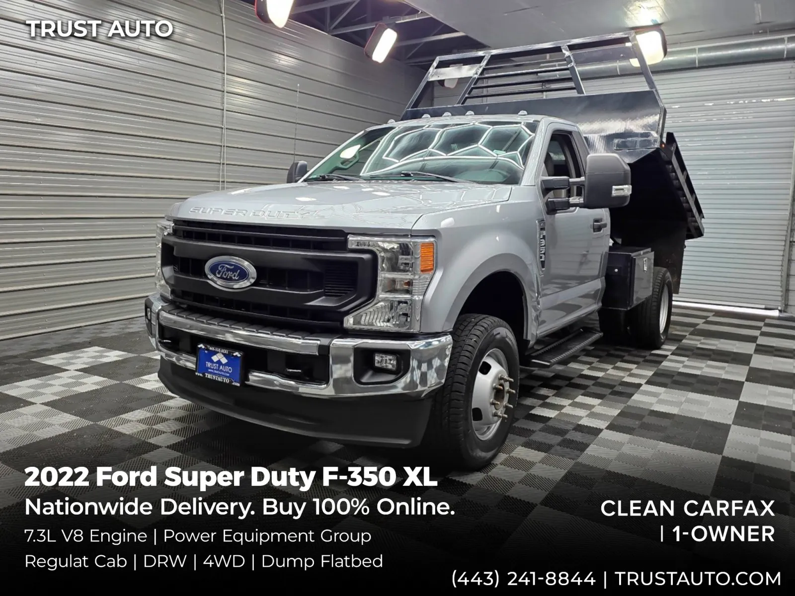 Silver 2022 Ford F-350 Super Duty XL 145WB Regular Cab Dump FlatBed DRW 4WD for sale in Sykesville, MD