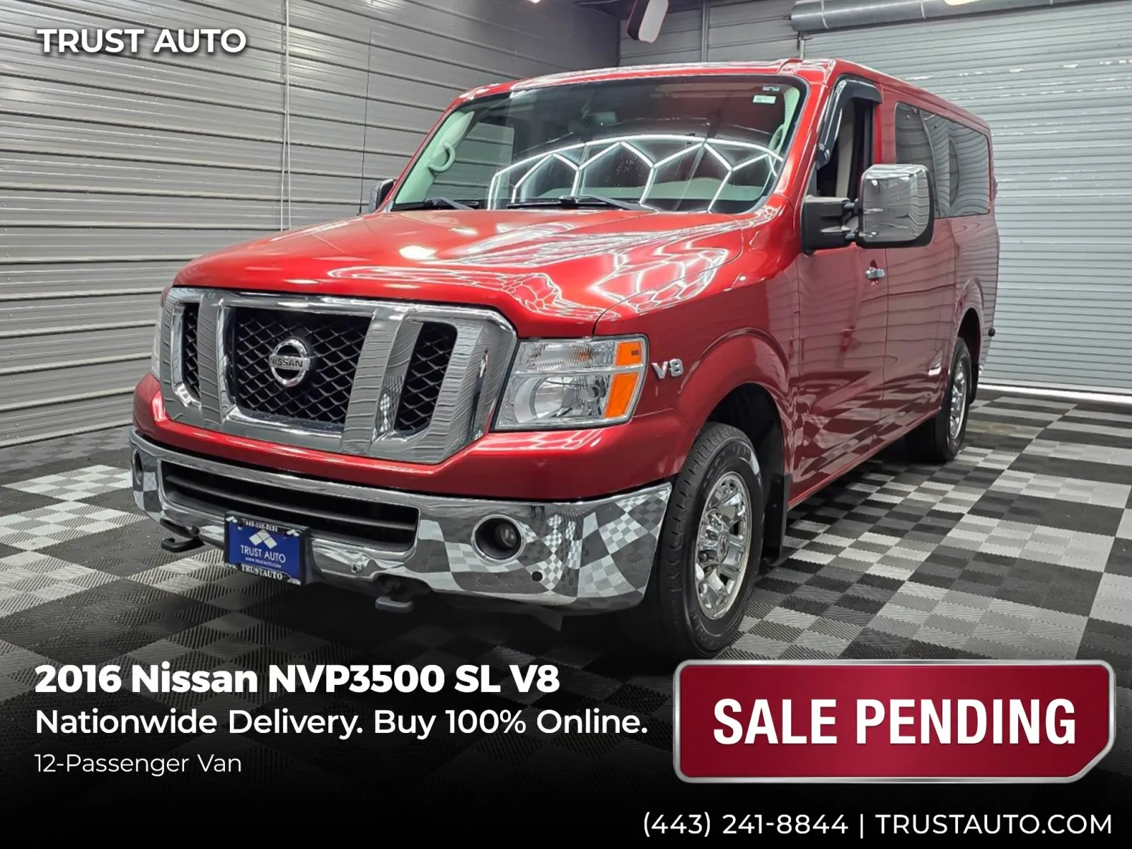 2016 Nissan NVP3500 12-Passenger SL 5.6L V8 Minivan/Van for sale in Sykesville, MD