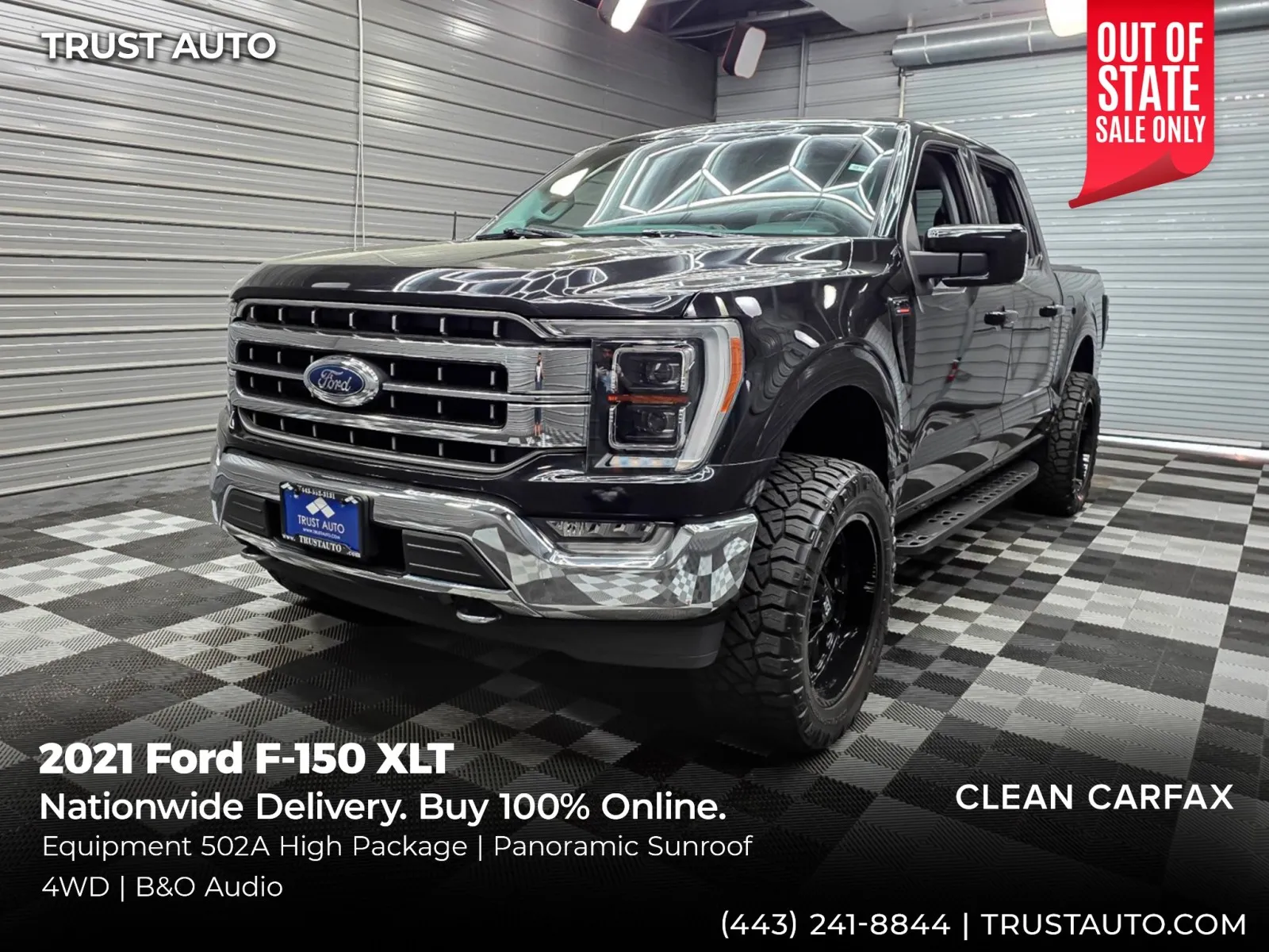 Black 2021 Ford F-150 LARIAT 4WD SuperCrew Pickup Truck w/Equipment Group 502A for sale in Sykesville, MD