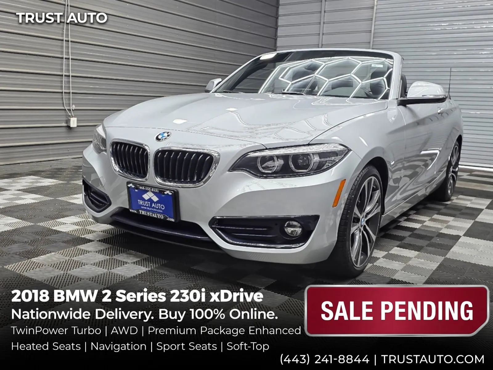 2018 BMW 2 Series 230i xDrive AWD Soft-Top Convertible for sale in Sykesville, MD