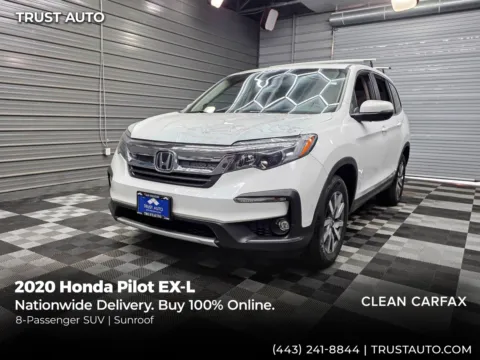 White 2020 Honda Pilot EX-L 4WD 8-Passenger SUV for sale in Sykesville, MD