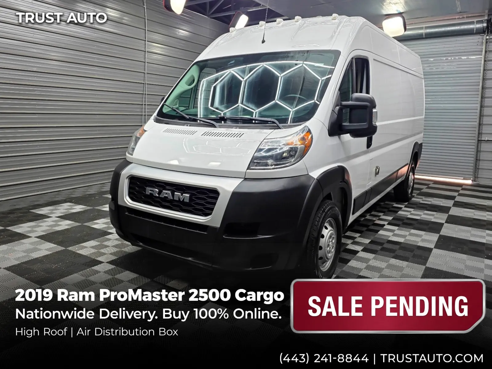 2019 Ram ProMaster 2500 Cargo 159''WB High Roof Minivan/Van w/Air Distribution Box