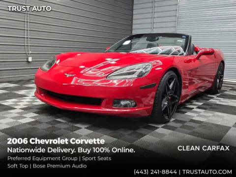 Red 2006 Chevrolet Corvette Soft-Top Convertible Sport Coupe w/Preferred Equipment Group for sale in Sykesville, MD