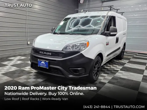 White 2020 Ram ProMaster City Tradesman Cargo Minivan/Van w/Roof Racks for sale in Sykesville, MD