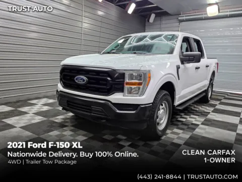 White 2021 Ford F-150 XL 4WD SuperCrew Pickup Truck for sale in Sykesville, MD