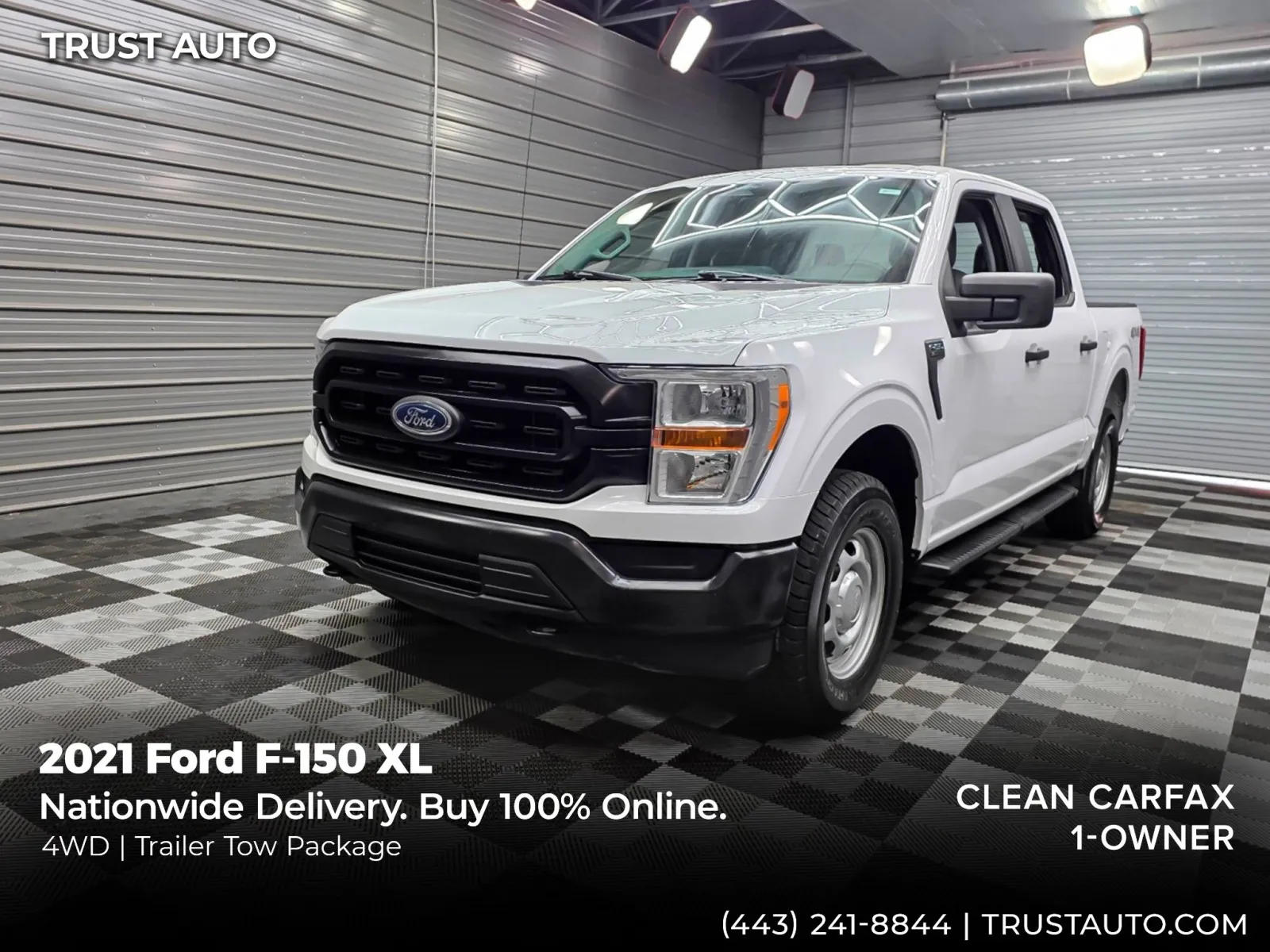 White 2021 Ford F-150 XL 4WD SuperCrew Pickup Truck for sale in Sykesville, MD