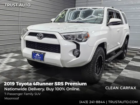 White 2019 Toyota 4Runner SR5 Premium 4WD 7-Passenger SUV for sale in Sykesville, MD