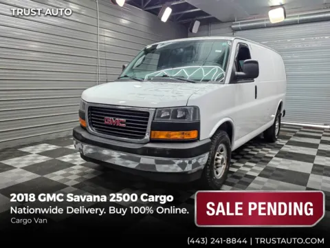 White 2018 GMC Savana 2500 Cargo 135''WB 6.0L V8 Vortec Minivan/Van for sale in Sykesville, MD