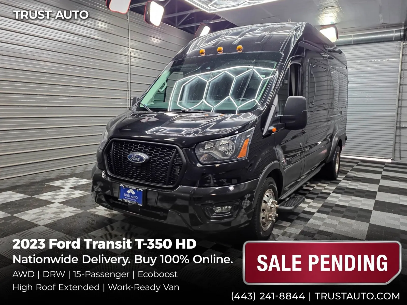 2023 Ford Transit T-350 HD 15-Passenger XL 148''WB AWD DRW High Roof Extended Ecoboost Minivan/Van for sale in Sykesville, MD