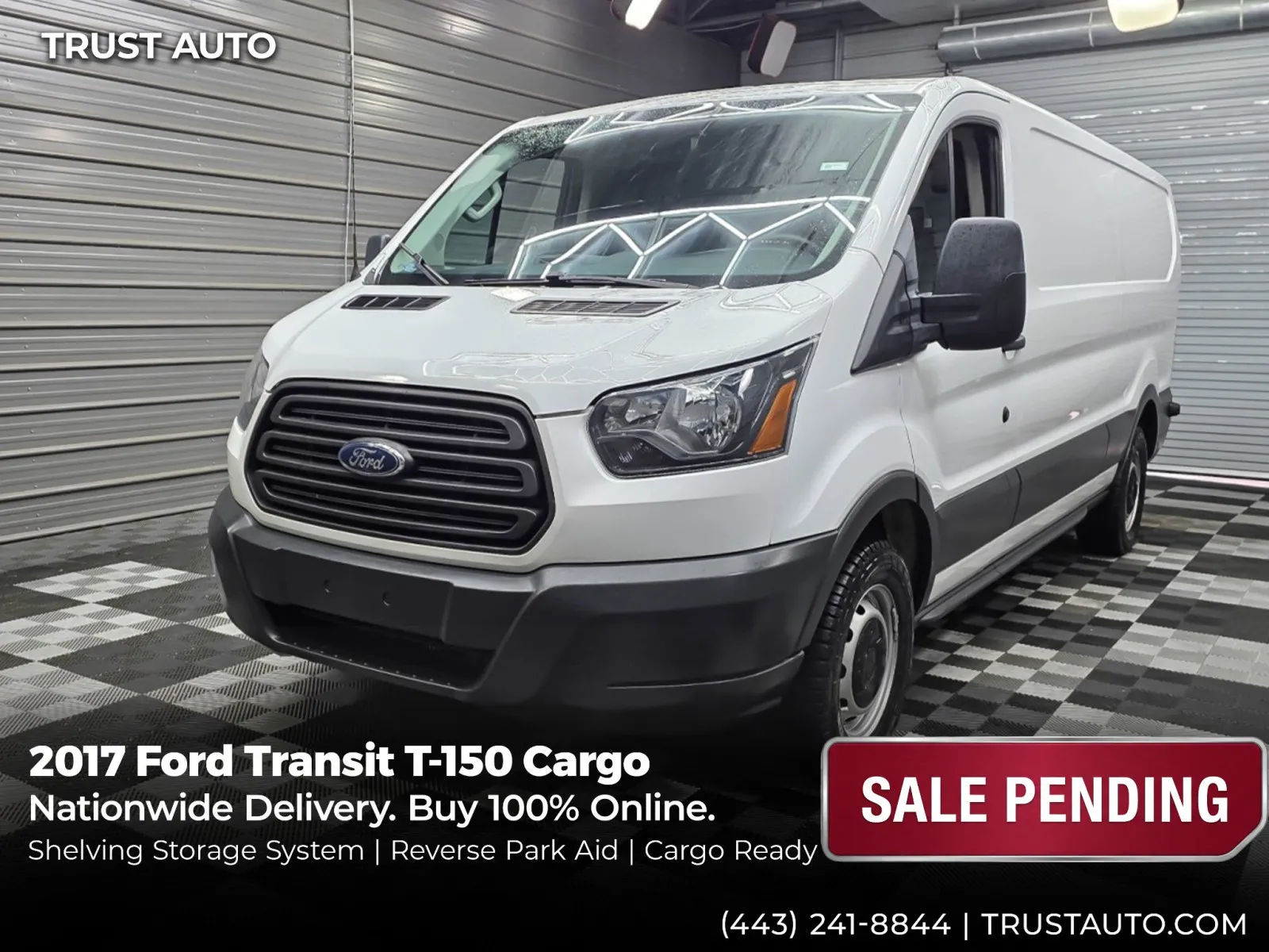 2017 Ford Transit T-150 Cargo 148''WB Low Roof Minivan/Van w/Shelving Storage System for sale in Sykesville, MD