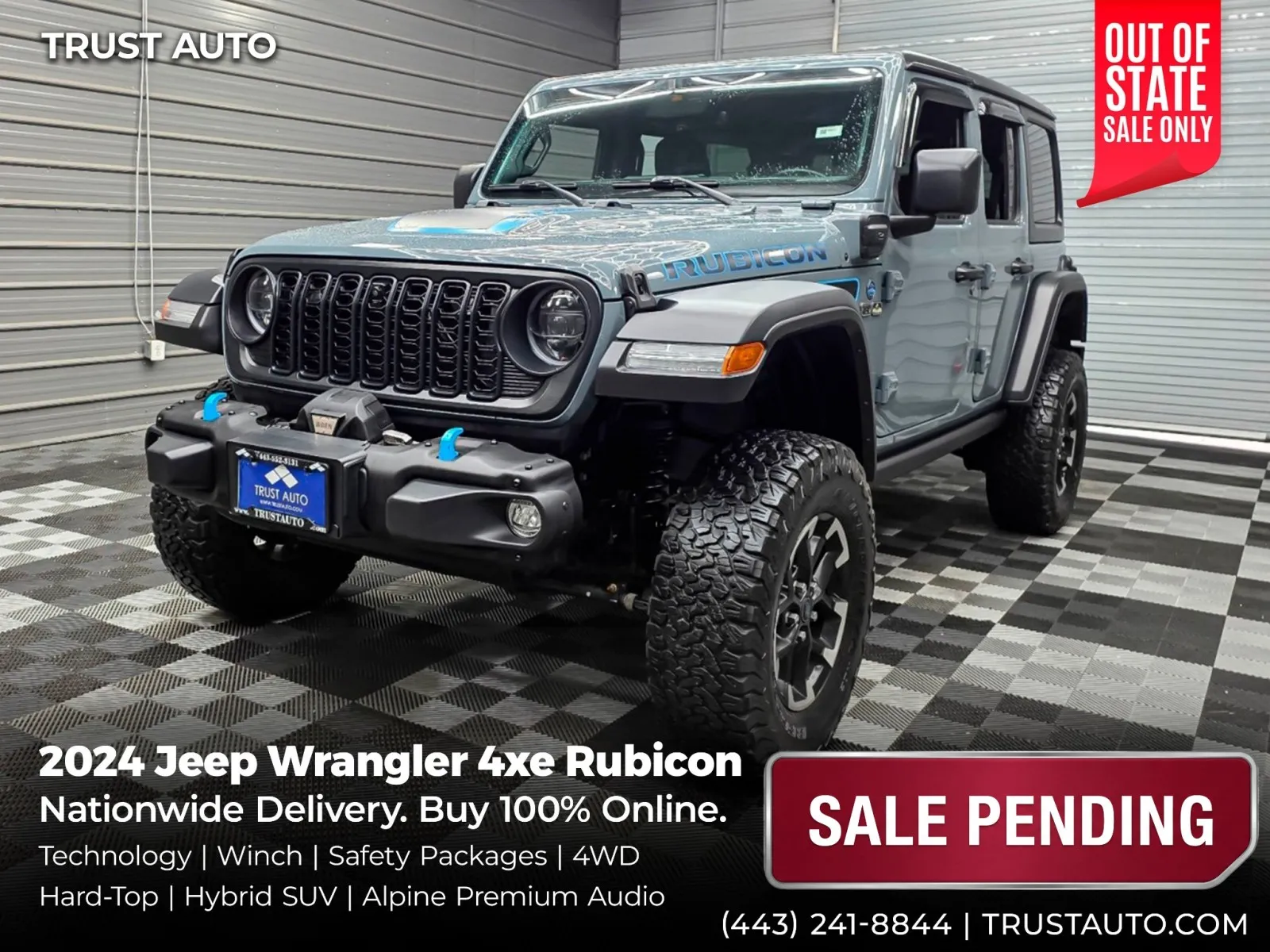 2024 Jeep Wrangler 4xe Rubicon 4WD Hard-Top Hybrid SUV w/Technology Pkg for sale in Sykesville, MD