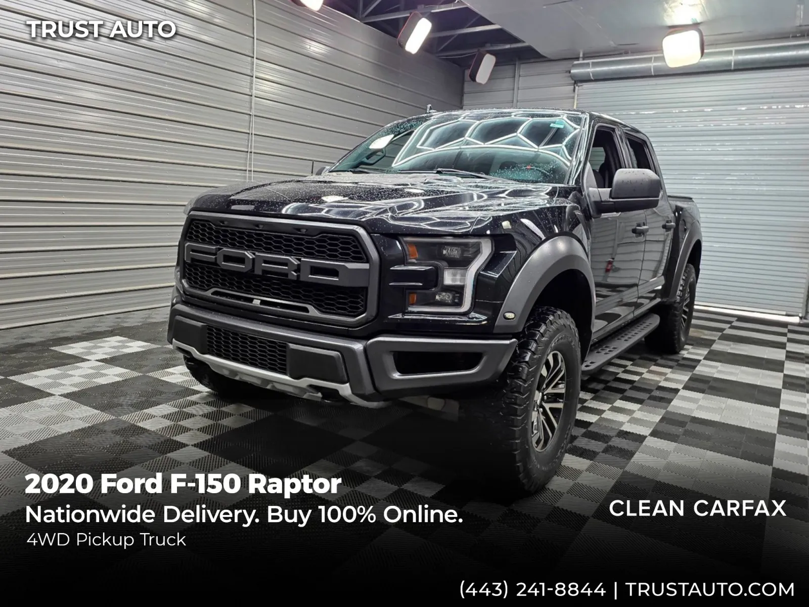 Black 2020 Ford F-150 Raptor 4WD SuperCrew Ecoboost Pickup Truck for sale in Sykesville, MD