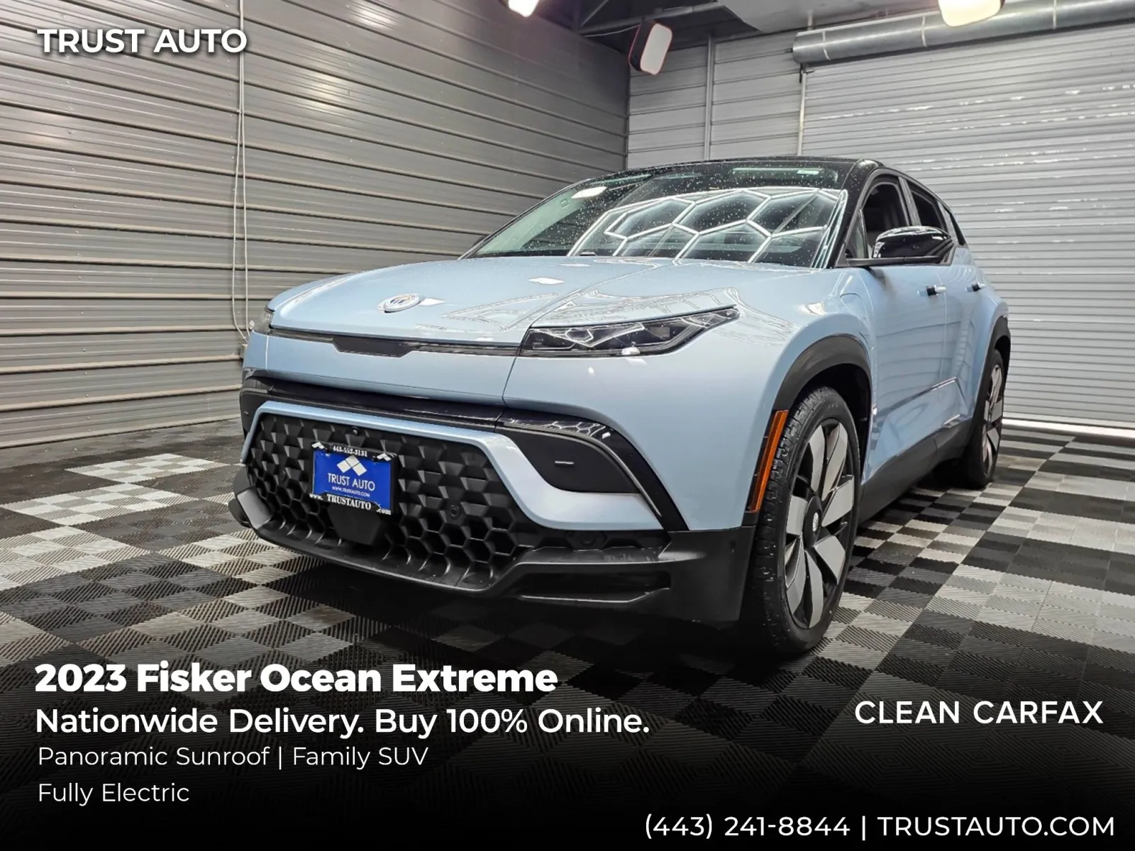Blue 2023 Fisker Ocean Extreme AWD Electric SUV for sale in Sykesville, MD