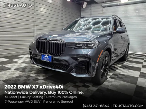 Gray 2022 BMW X7 xDrive40i AWD 7-Passenger SUV w/M Sport/Luxury Seating/Premium Pkgs for sale in Sykesville, MD