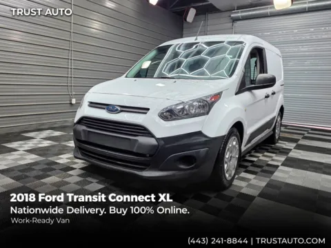 White 2018 Ford Transit Connect XLT Minivan/Van w/Rear Symmetrical Doors for sale in Sykesville, MD