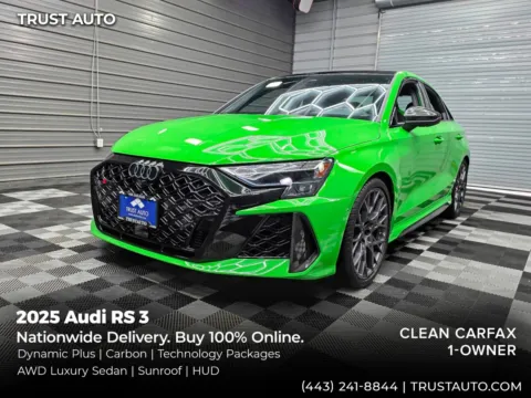 Green 2025 Audi RS 3 2.5 TFSI AWD Luxury Sedan w/Dynamic Plus/Carbon/Technology Pkgs for sale in Sykesville, MD