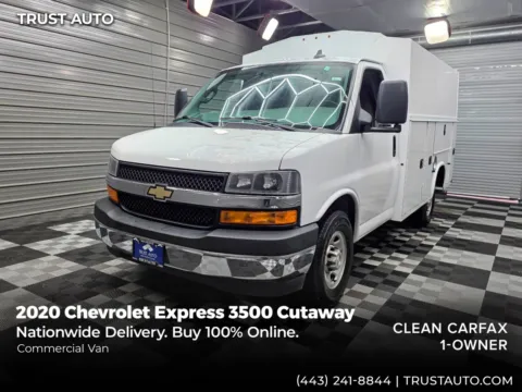 White 2020 Chevrolet Express 3500 Cutaway 139'' 10FT Box Commercial/Utility/Service/KUV/Van for sale in Sykesville, MD