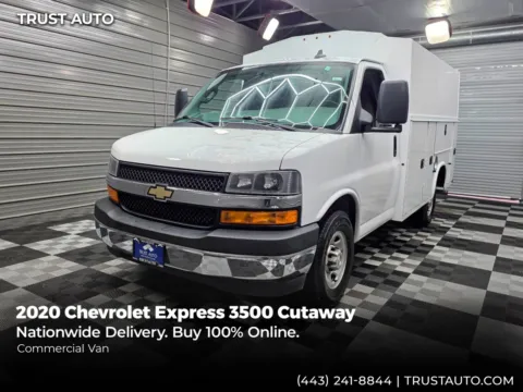 White 2020 Chevrolet Express 3500 Cutaway 139'' 10FT Box Commercial/Utility/Service/KUV/Van for sale in Sykesville, MD