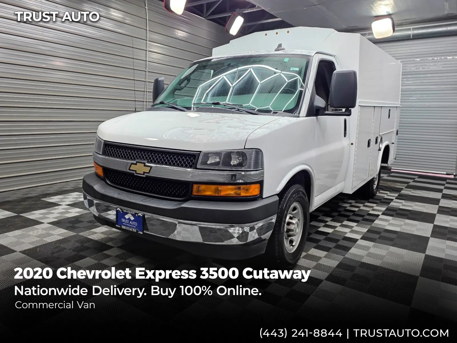 White 2020 Chevrolet Express 3500 Cutaway 139'' 10FT Box Commercial/Utility/Service/KUV/Van for sale in Sykesville, MD