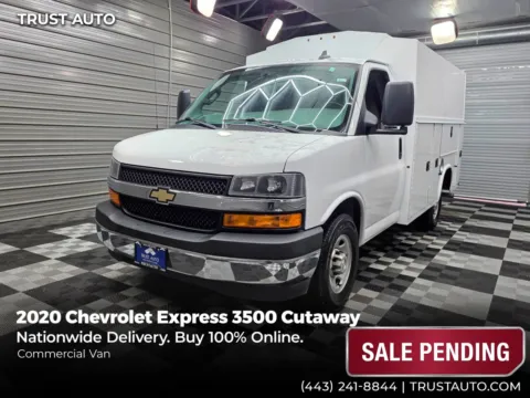 White 2020 Chevrolet Express 3500 Cutaway 139'' 10FT Box Commercial/Utility/Service/KUV/Van for sale in Sykesville, MD